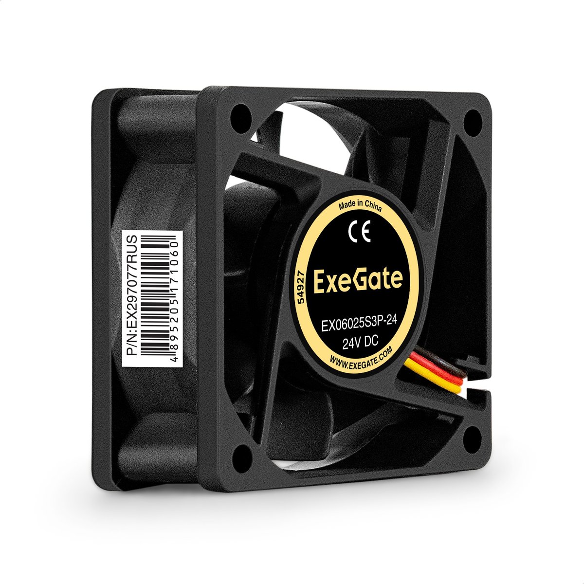 Вентилятор ExeGate EX06025S3P-24, 60x60x25 мм, 24 В, 5000 об/мин, 3-pin