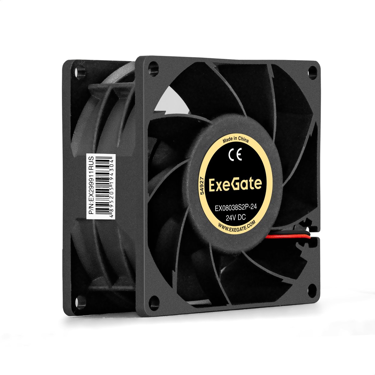 Вентилятор ExeGate EX08038S2P-24, 80×80×38мм, 24В, 2pin
