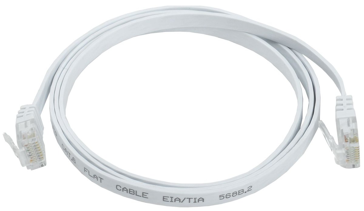 Патч-корд ITK PC08-C06U-5M-FL, плоский UTP Cat.6, 4 пары, 5 м, белый