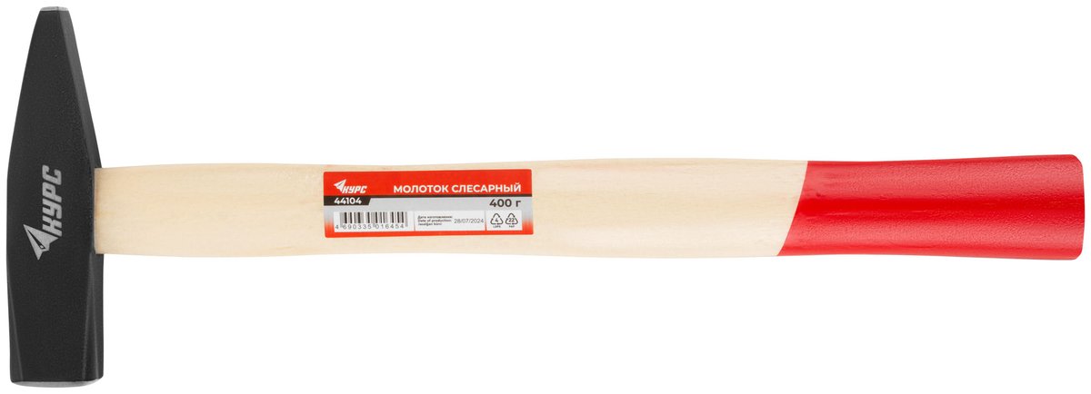 Молоток FIT 44104, слесарный, 400г, деревянная ручка