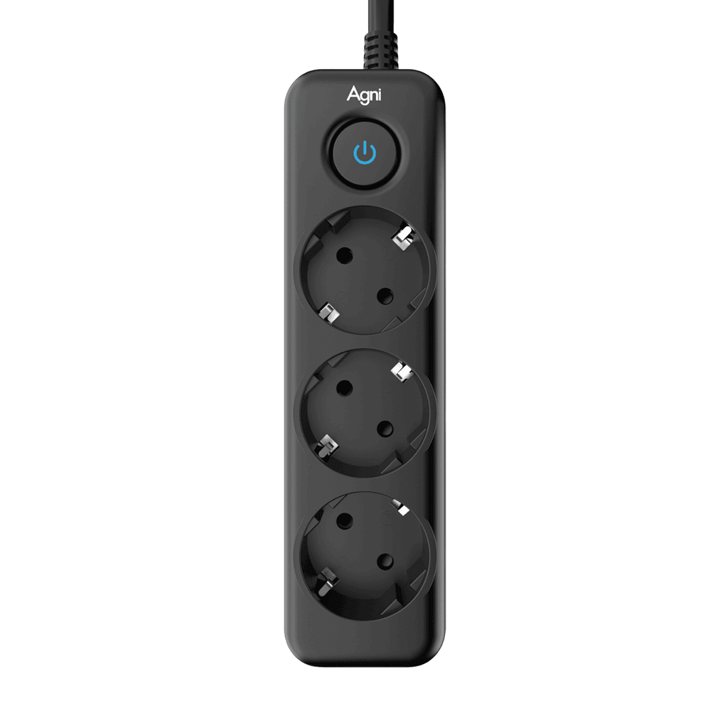 Сетевой фильтр AGNI TP-FD3E-2m-black, 3розетки, 2м, 2xUSB, Type-C