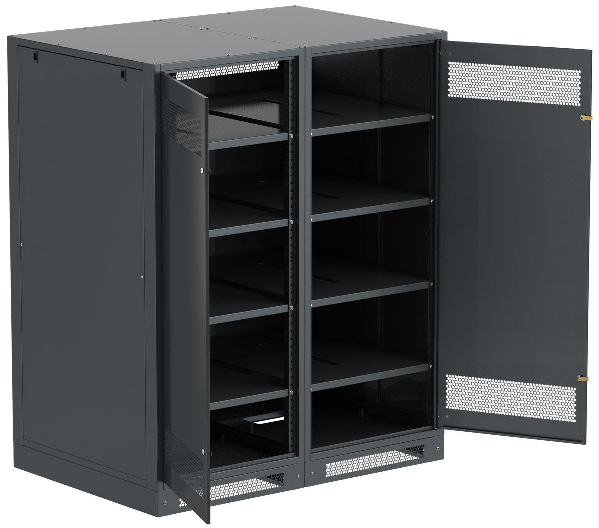 Шкаф аккумуляторный ITK LB05-17H49-2M, 1700x1400x950 мм, двуств. дверь, черный