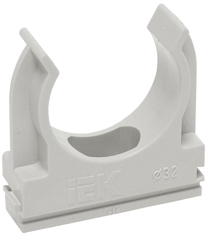 Клипса IEK CTA10D-CF16-K41-100, D=16 мм, для труб, серая