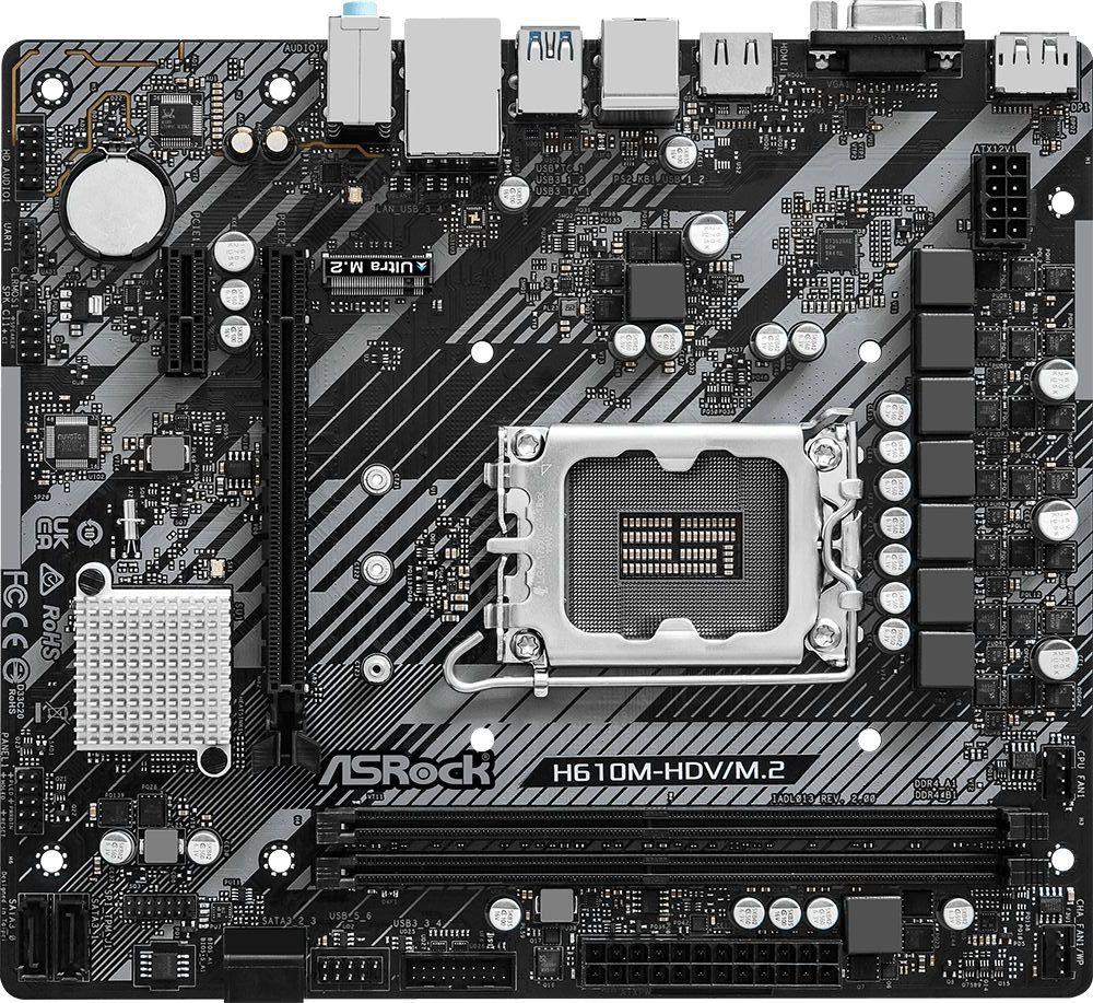 Материнская плата ASRock H610M-HDV/M.2 R2.0, LGA1700, H610, DDR4, microATX