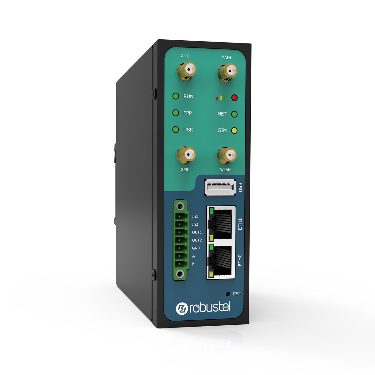 Маршрутизатор Robustel R3000-4L, LTE Cat4, 2×SIM, 2×LAN, 9–60 В
