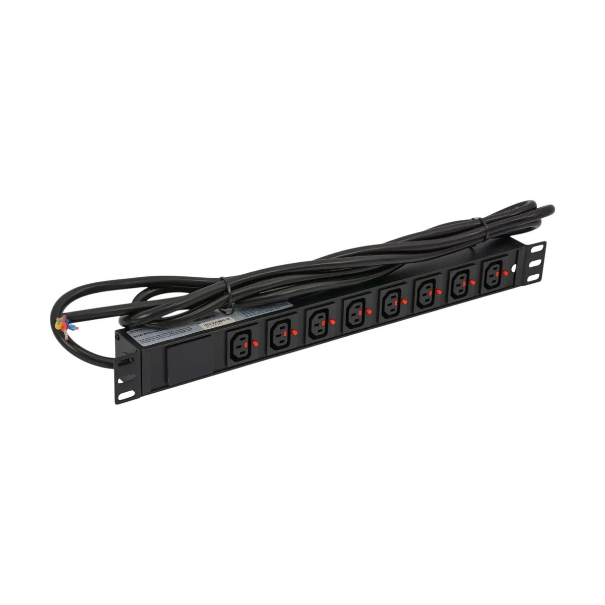 Блок розеток PDU SNR SNR-PDU-8AL-OE-3-Am16L1, с измерением, 8×C13 с фиксаторами, 16А, 1U