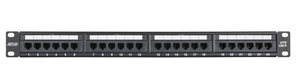 Патч-панель NETLAN EC-URP-24-UE2, 19", 1U, 24 порта, кат.6