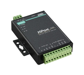 Преобразователь интерфейсов MOXA NPort 5230-T, 2×RS-232/422/485 в Ethernet, -40…+75 °C