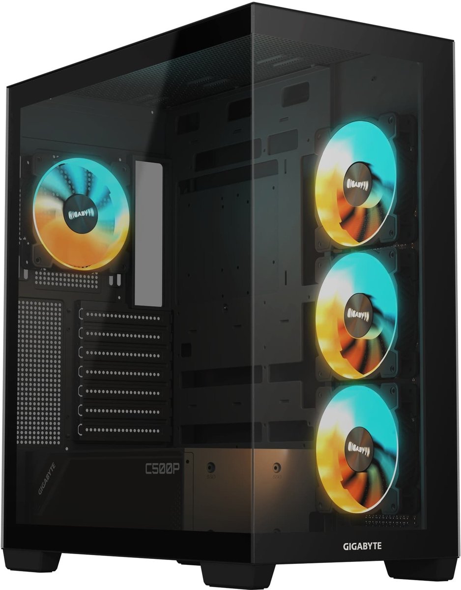 GigaByte C500 Panoramic Stealth (GB-C500P) (ATX, без БП, 2хUSB3.0, 1хUSB 3.2 Type-C, с окном)