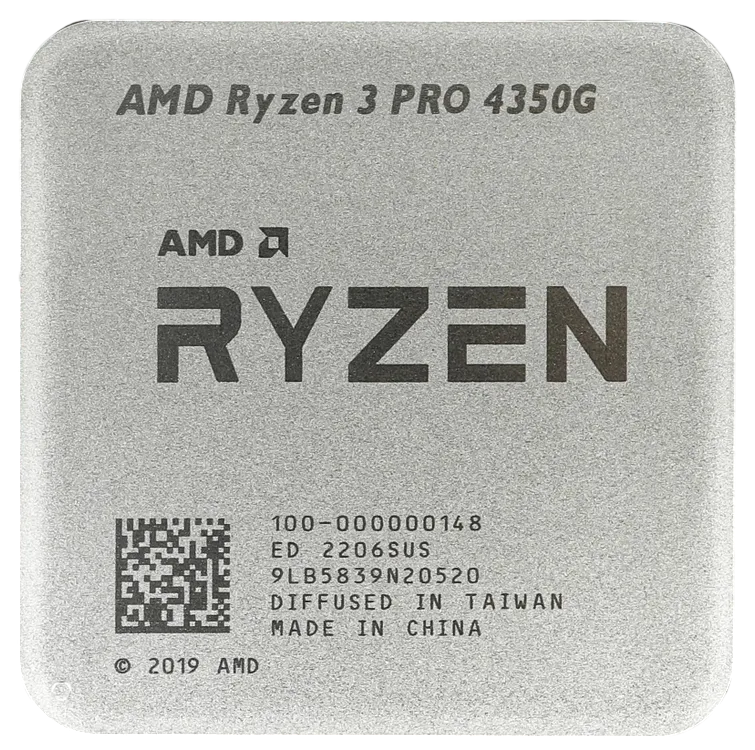 Процессор AMD 100-000000148, Ryzen 3 PRO 4350G, 4 ядра, 3.8/4.0 ГГц, OEM
