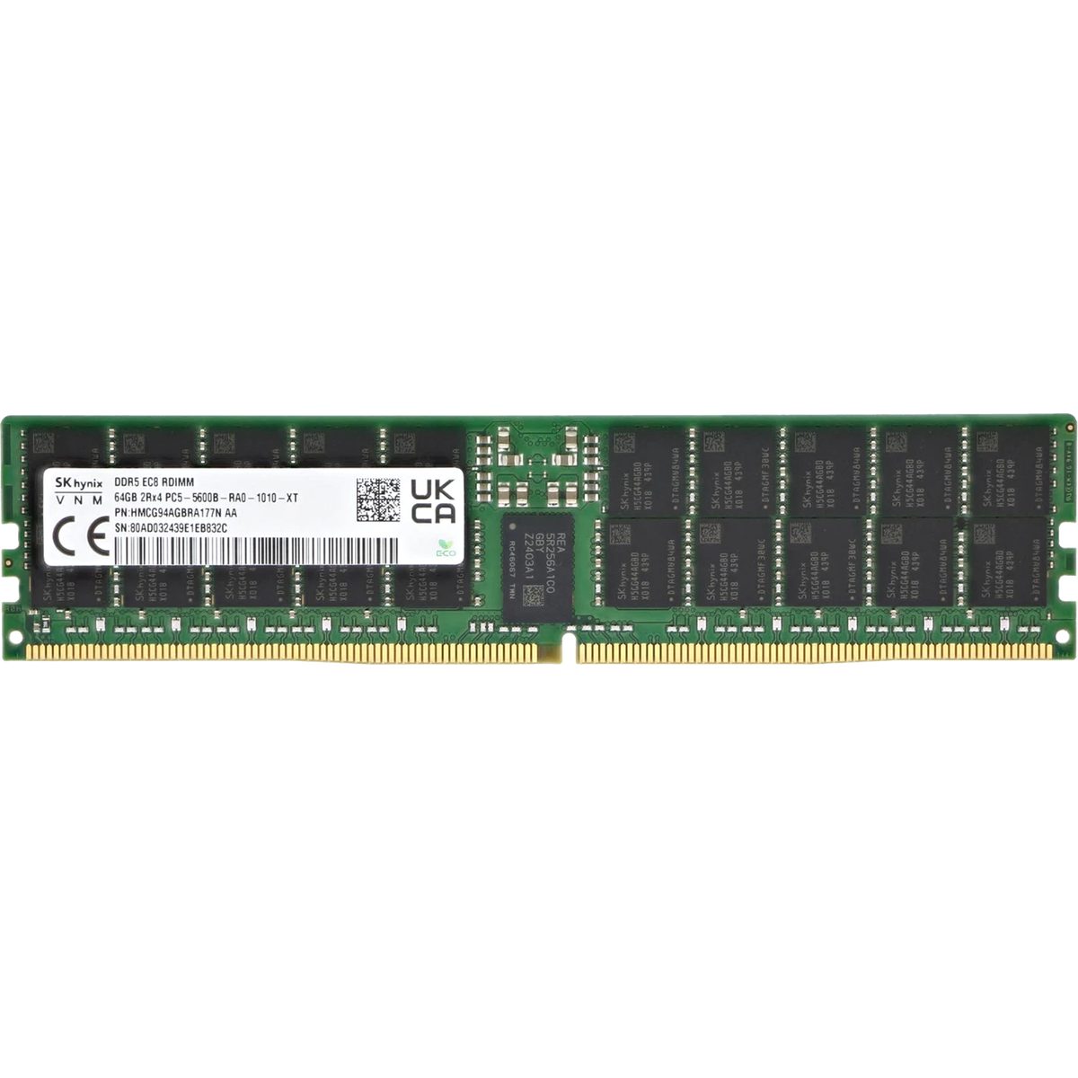 Модуль памяти Hynix HMCG94AGBRA177N, DDR5 64ГБ, REG, 5600МГц