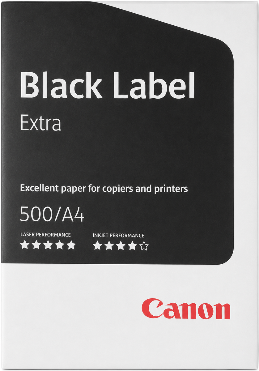 Офисная бумага Canon Black Label Extra, формат А4, плотность 80 г/м2, толщина 107 мкм, 500 листов (8169B001)