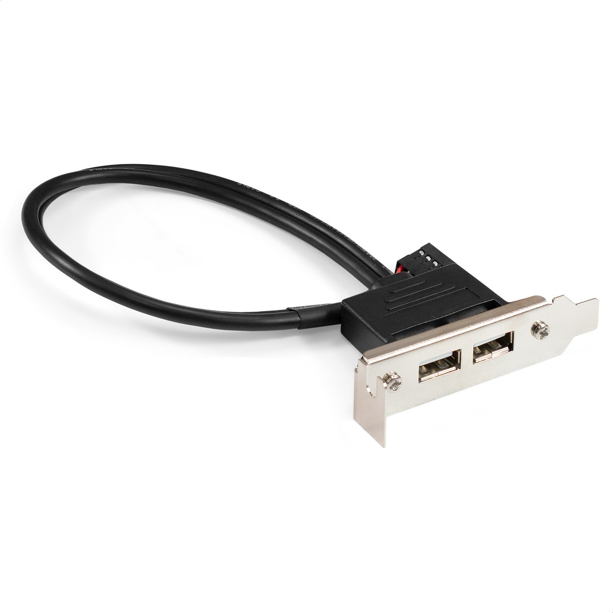 Планка портов ExeGate EX298293RUS, 2×USB 2.0 Type-A, IDC 9pin, Low Profile