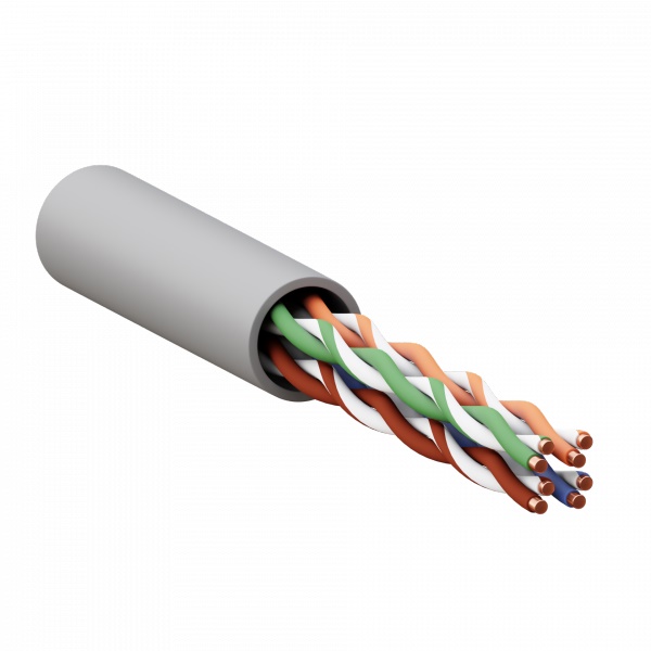 Кабель витая пара TERACOM PRO Cat.5E U/UTP 4 пары solid 24AWG оболочка LSZH нг(А)-HF цвет серый (упак. 305м) EKF (TRP-5EUTP-04LSH-GY-IN3)