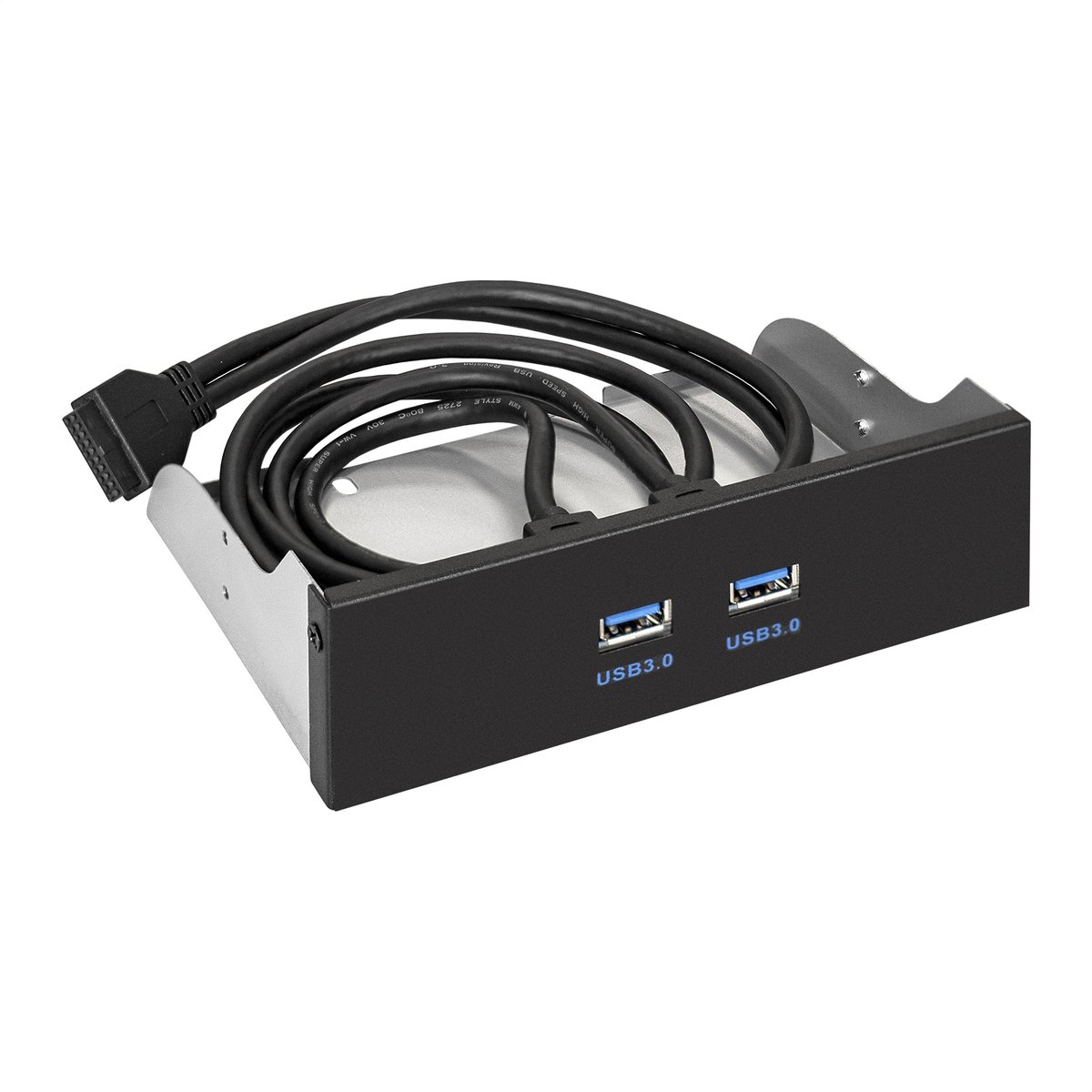 Планка USB ExeGate U5H-615, 5,25", 2×USB 3.0, 19-pin, черная
