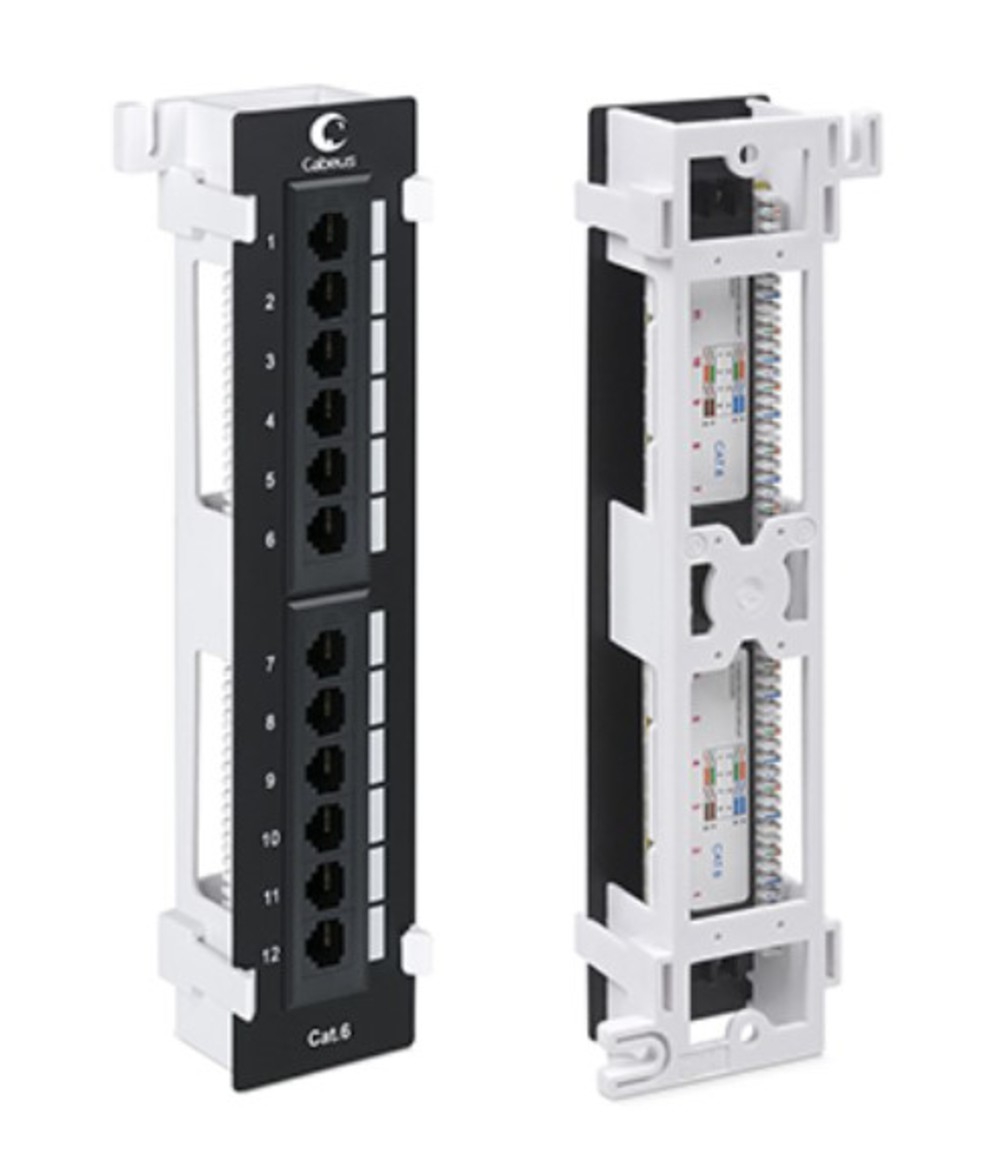 Патч-панель Cabeus PL-12-Cat.6-WL-Dual IDC, Cat 6, 12 портов RJ-45, настенная