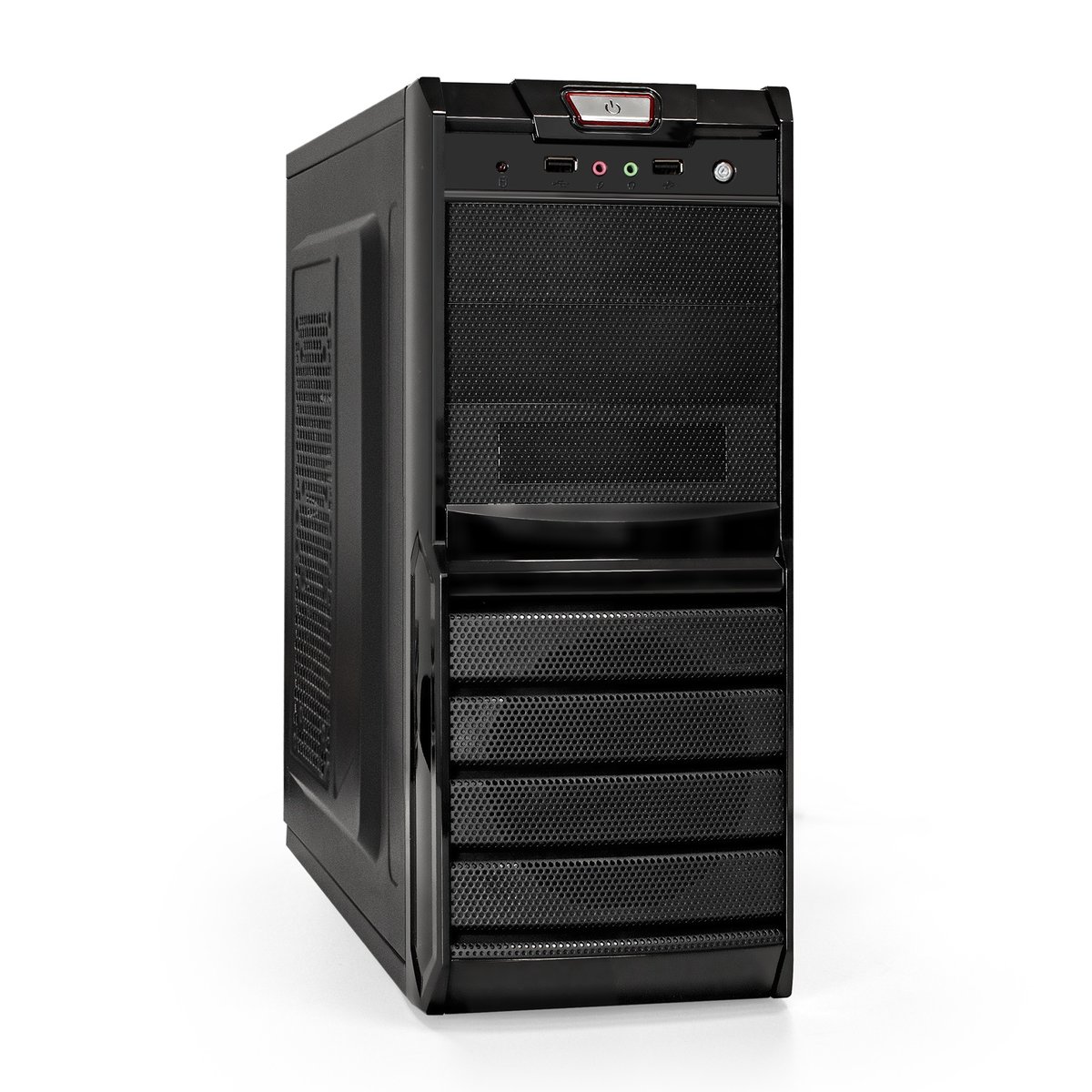 Корпус ПК ExeGate 299347, Miditower ATX, БП UNS450, 2×USB, черный