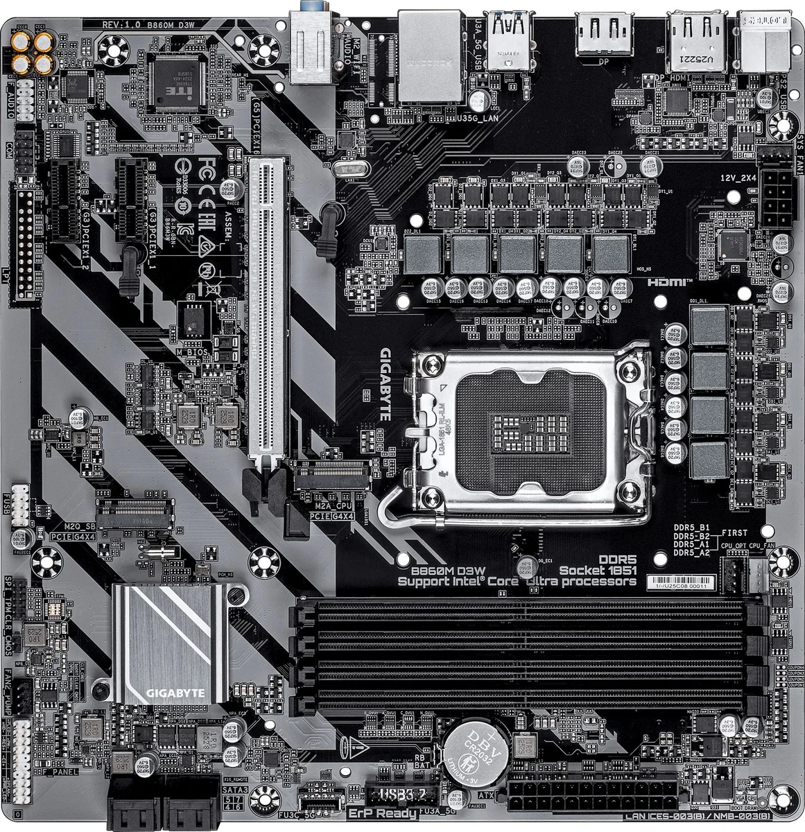 Материнская плата Gigabyte B860M D3W, LGA1851, DDR5