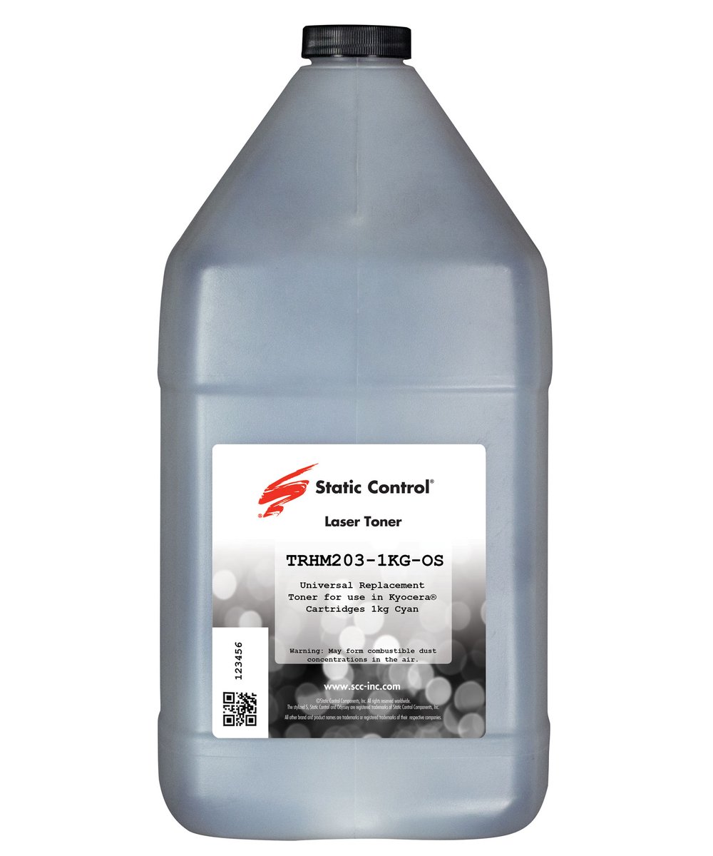 Тонер STATIC CONTROL TRHM203-1KG-OS, черный, 1000 г, флакон