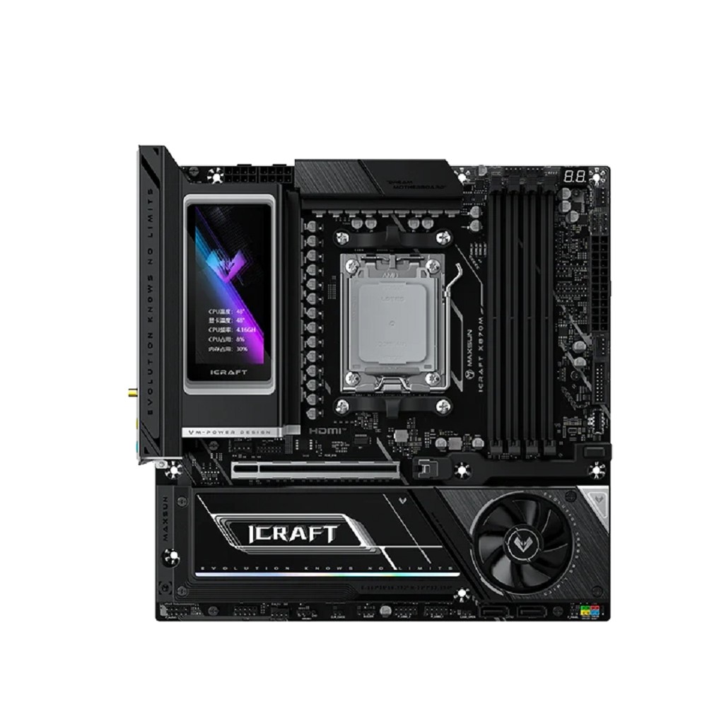 Материнская плата MAXSUN MS-iCraft X870M, Socket AM5, mATX, DDR5, Wi-Fi 7