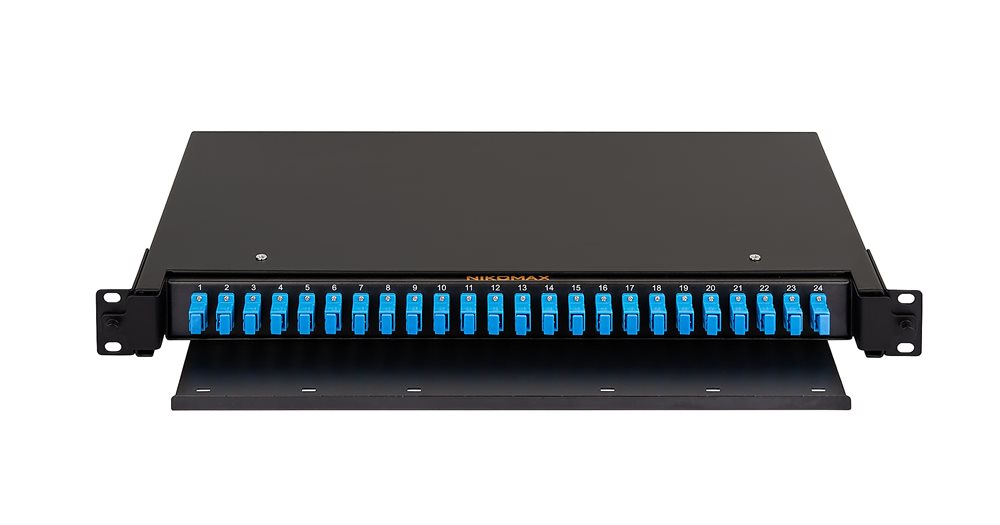 Оптический кросс NIKOMAX NMF-RP24SCUS2-TS-P1-1U-BK, 1U, 24×SC/UPC, SM