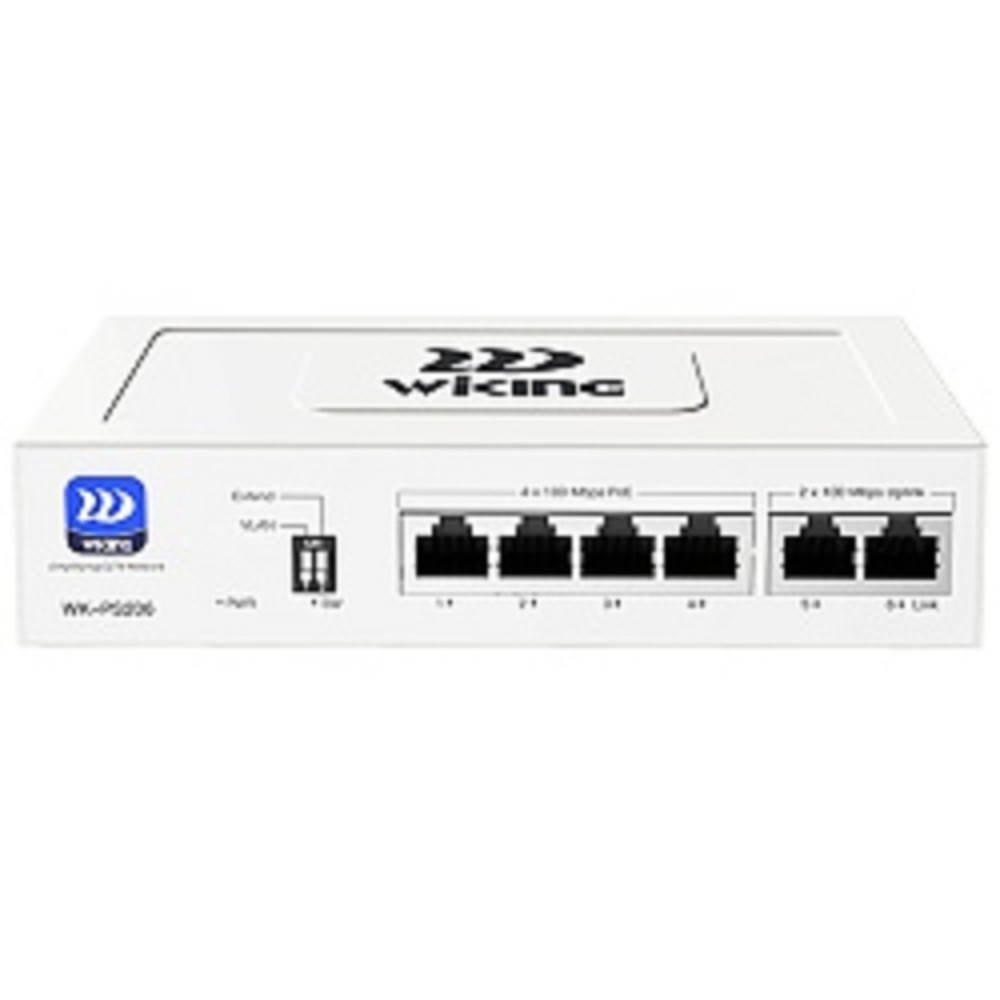 Коммутатор Wi-Tek WK-PS206, PoE 45Вт, 4FE(PoE)+2FE