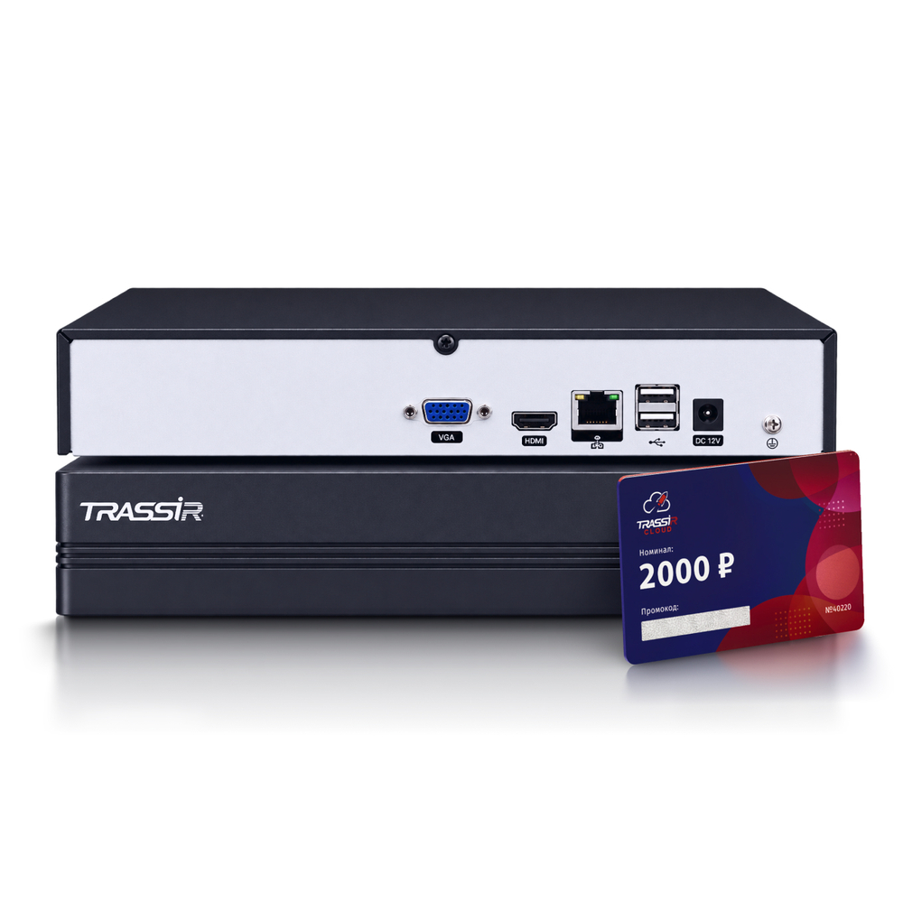 Комплект TRASSIR TRN1108v2Cloud2000, видеорегистратор TR-N1108 v2 + Cloud 2000