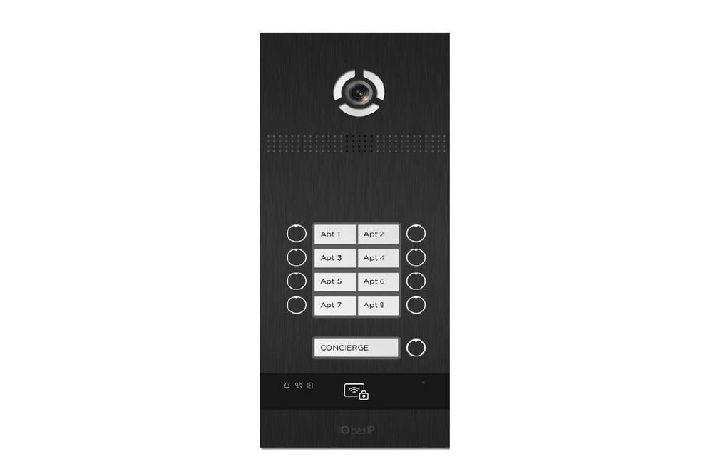 Вызывная панель BAS-IP BI-08FBI BLACK, 8 абонентов, IP