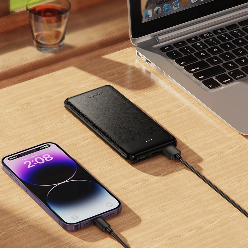 Внешний аккумулятор HOCO J153, 10000 мА·ч, 2×USB-A, USB-C, micro-USB, 3 А, черный