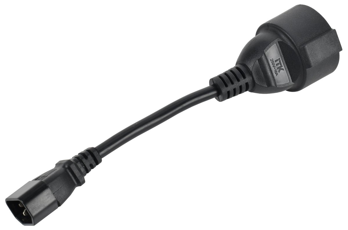 Адаптер PDU ITK PC-C14D-10CM, C14-Schuko, 10А