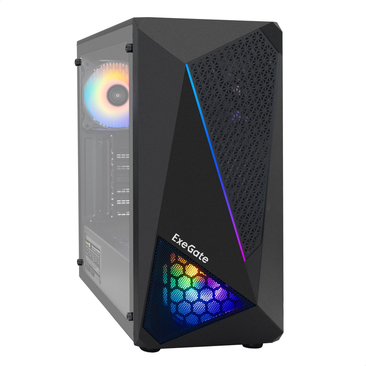 Корпус ExeGate EX296073RUS, Miditower ATX, БП 800Вт, RGB