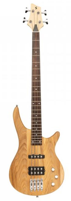 Бас-гитара STAGG SBF-40 NAT, 4 струны, форма Fusion, 24 лада