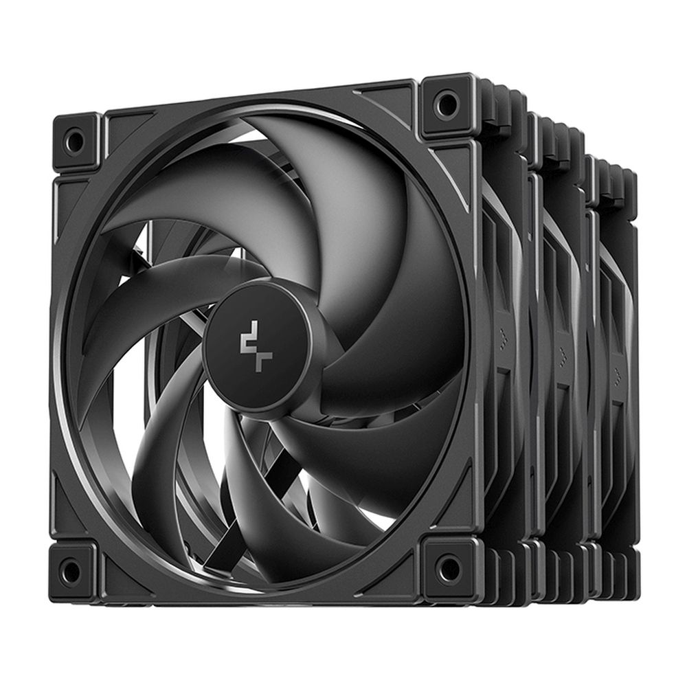 Вентилятор корпусной DEEPCOOL FD12 V2 (R-FD12V2-BKNPN3-G), 120×120×25 мм, 500–2500 об/мин, 4-pin PWM, 3 шт.