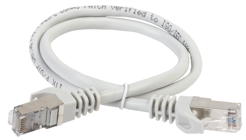 Патч-корд ITK PC01-C5EF-10M, Cat.5e FTP, 10 м, RJ45-RJ45, серый