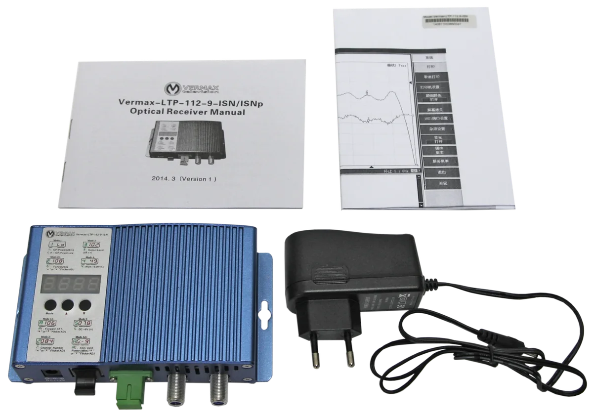 Приёмник оптический Vermax Vermax-LTP-112-9-ISN, 1 вход, 2 RF, SC/APC