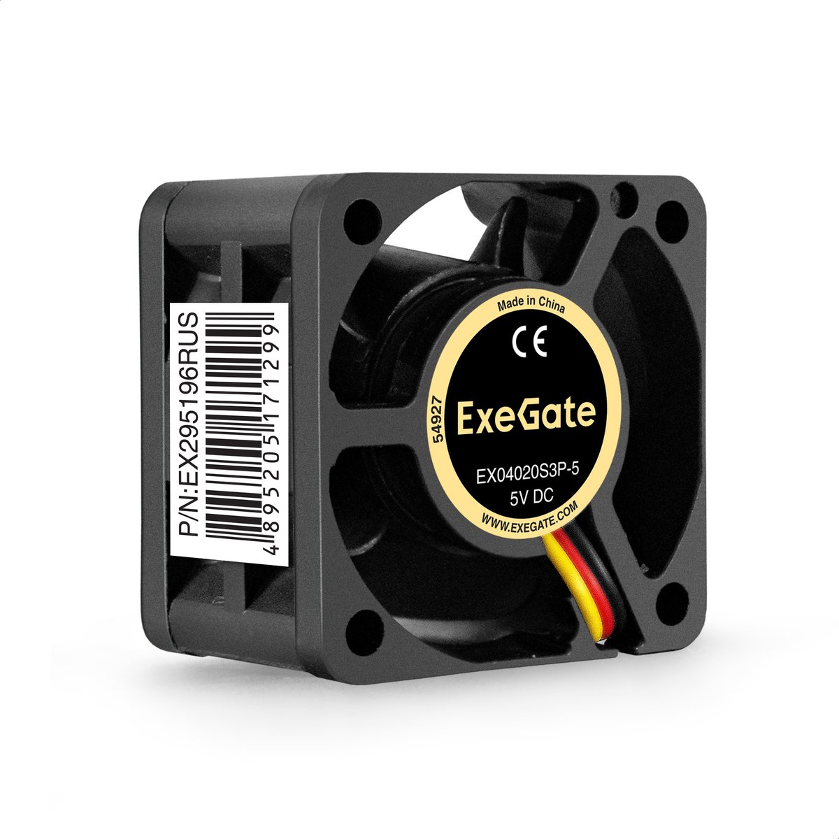 Вентилятор ExeGate EX04020S3P-5, 40×40×20 мм, 5 В, 5000 об/мин, 3-pin