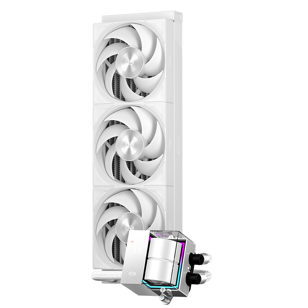 Система охлаждения PcCooler DS360 Pro Digital WH, 360 мм, 3×120 мм, TDP 310 Вт