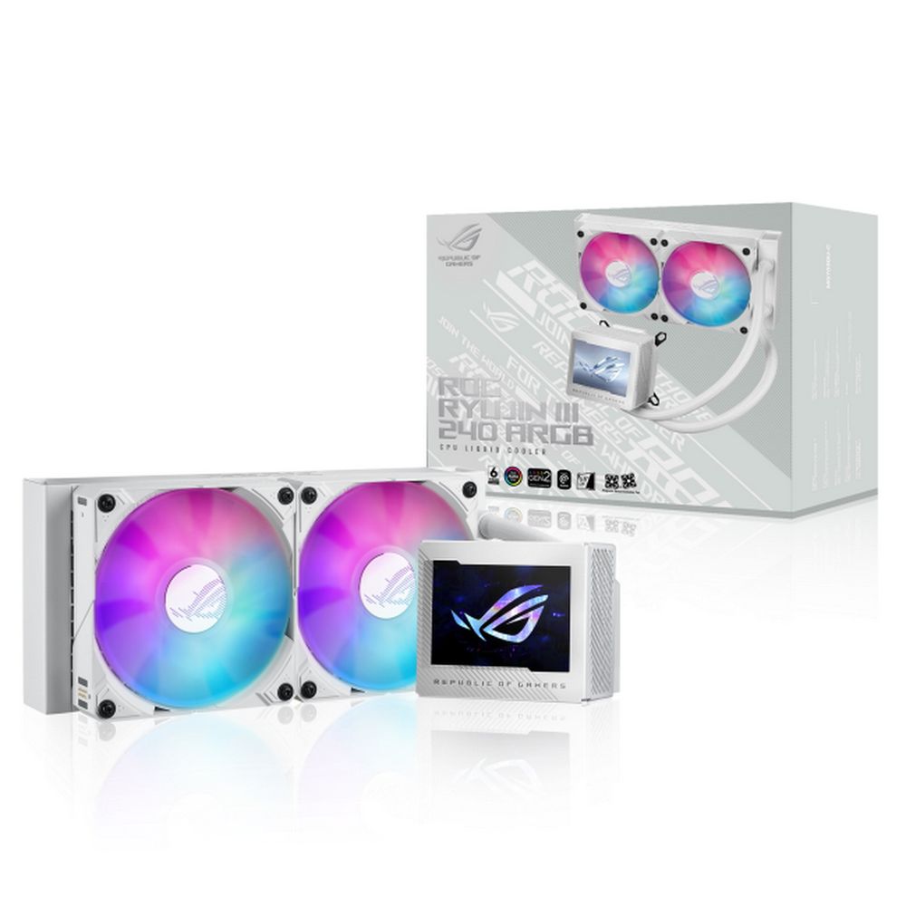 Жидкостная система охлаждения ASUS 90RC00K2-M0UAY0, 240мм, ARGB, белый