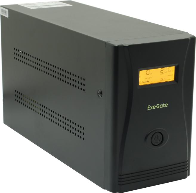 ИБП ExeGate SpecialPro Smart LLB-2000.LCD.AVR.4SH.RJ.USB, 2000 ВА / 1200 Вт