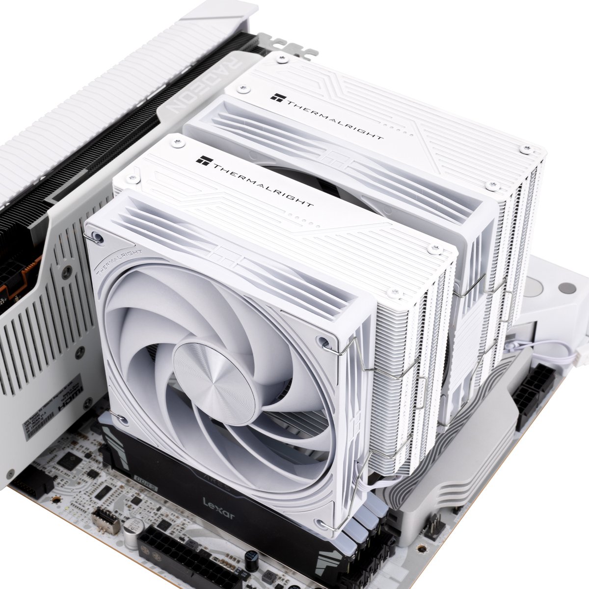 Кулер для процессора/ CPU Cooler Thermalright Frost Tower 140 (4-pin PWM, 158mm, Al/Cu, 7x6mm, 1x120mm+1x140mm, 85.35/120CFM, 33.3/36.25dBA, 2400/1850RPM, S: 1851/1700/1200/115X/2011/2066, AM5/AM4, white)