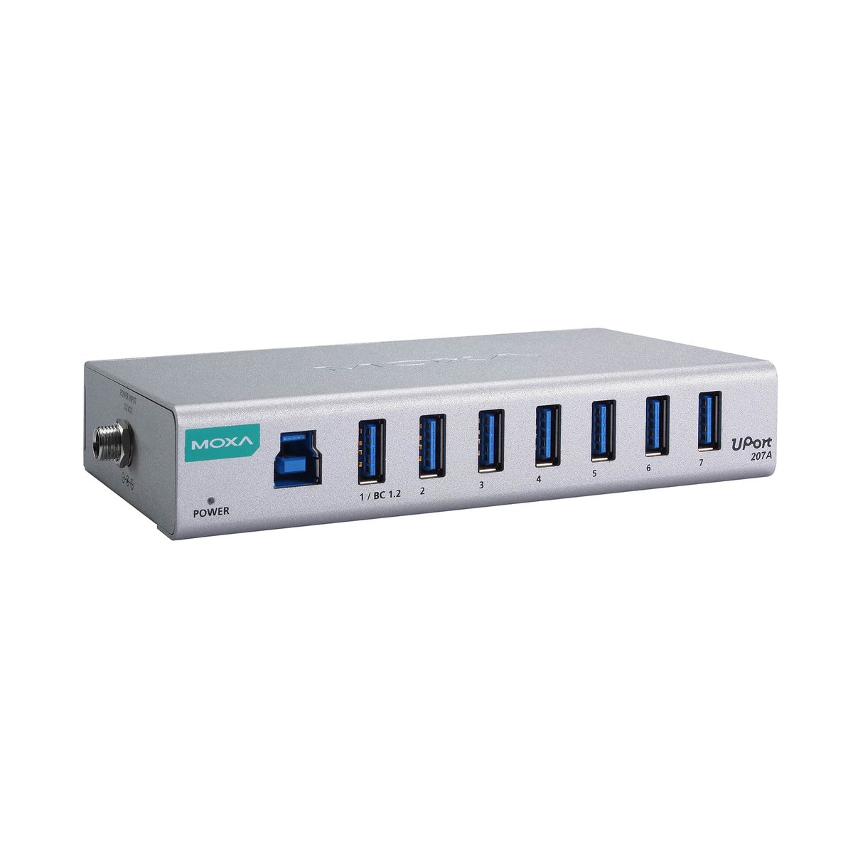 Хаб USB MOXA UPort 207A, 7 портов USB 3.2, 12 В, металлический корпус