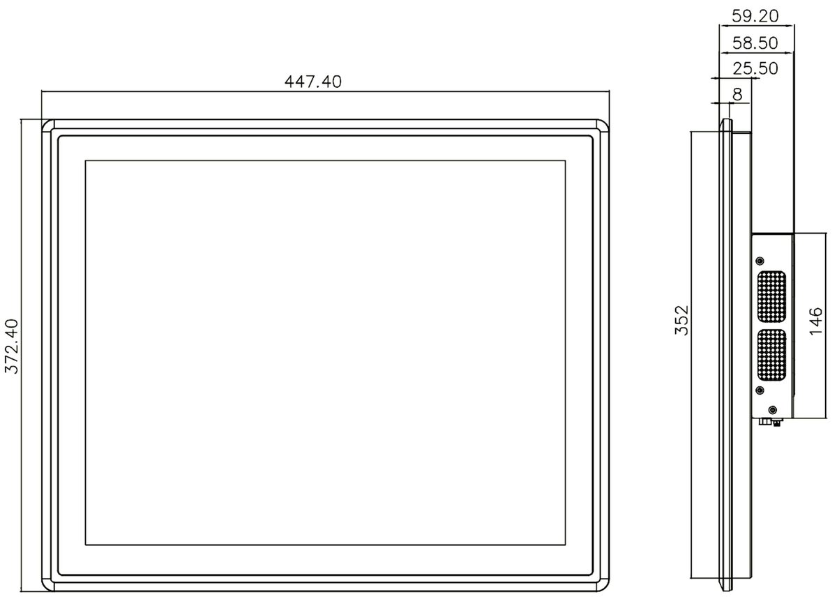 Промышленный панельный компьютер FRONT Panel I529 19"/J6412/8GB/512GB/NoOS [FP-I529-0001]