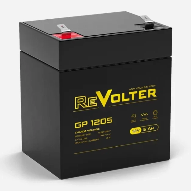 Аккумулятор Энергон REVOLTER GP 1205, 12 В, 5,6 Ач, AGM, клеммы F2