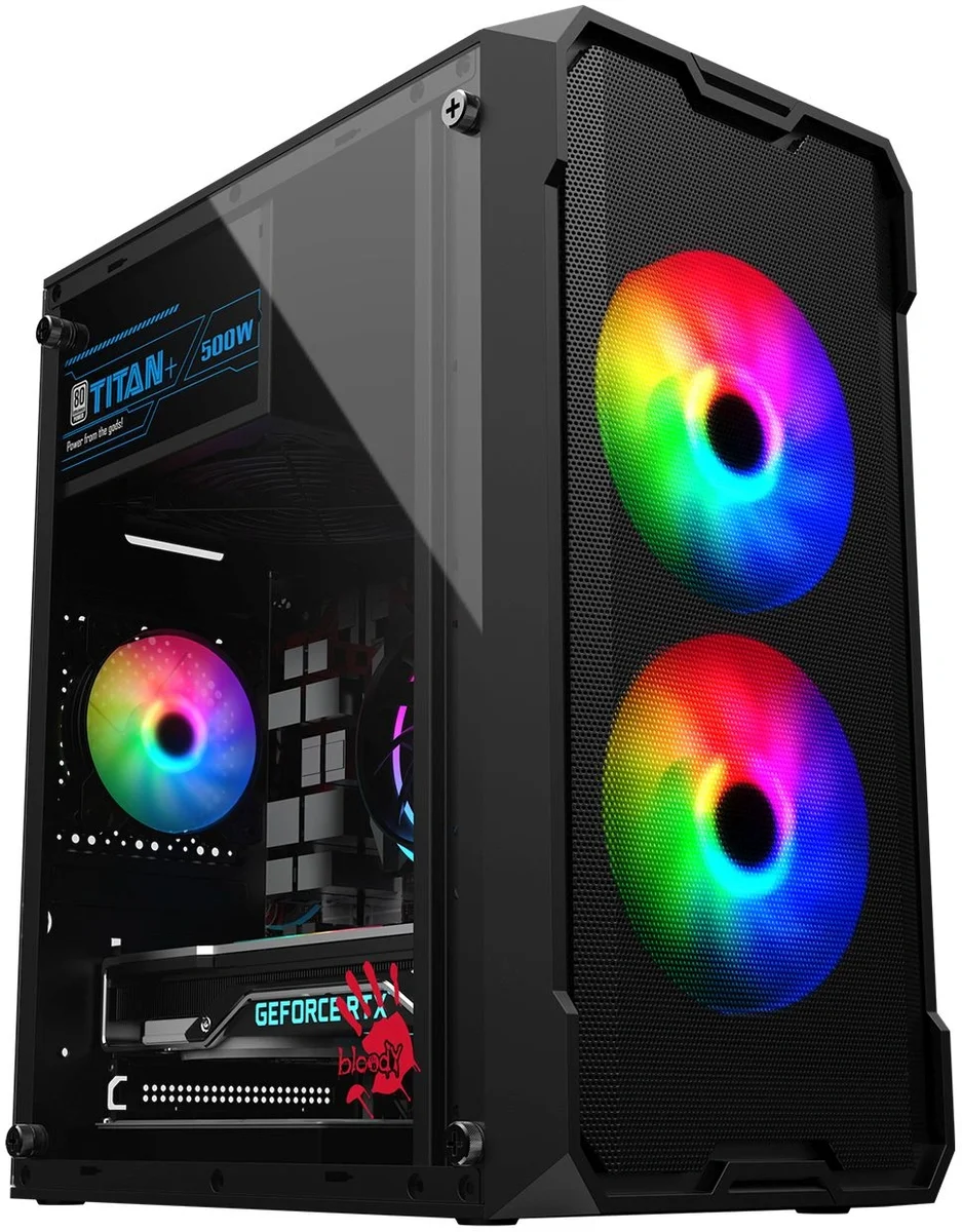 Корпус Bloody CC-129-BK, mATX, черный, без БП