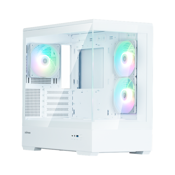 Корпус Zalman P30 White V2-NC1, Micro ATX/Mini-ITX, 3×120 мм ARGB, USB Type-C