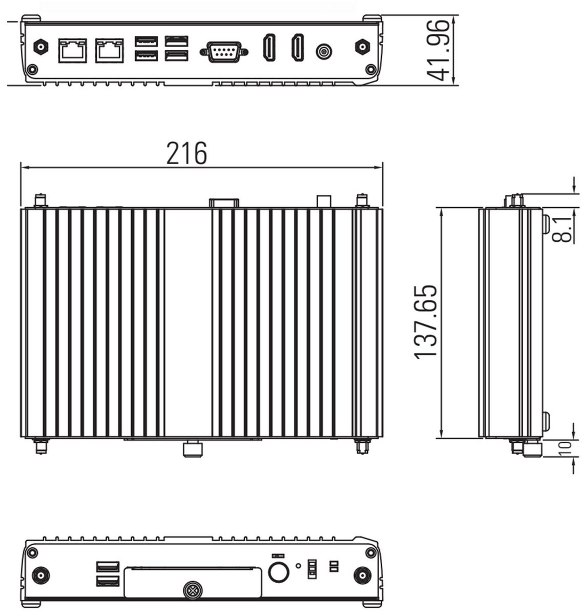 Встраиваемый компьютер Axiomtek eBOX100-312-FL-DC-N3350, Intel Celeron N3350, до 8 ГБ DDR3L, безвентиляторный