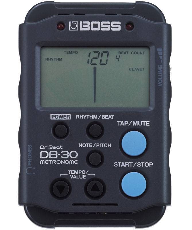 Метроном Boss DB-30 Dr. Beat, 24 рисунка метронома, 9 ритмических рисунков, тюнер