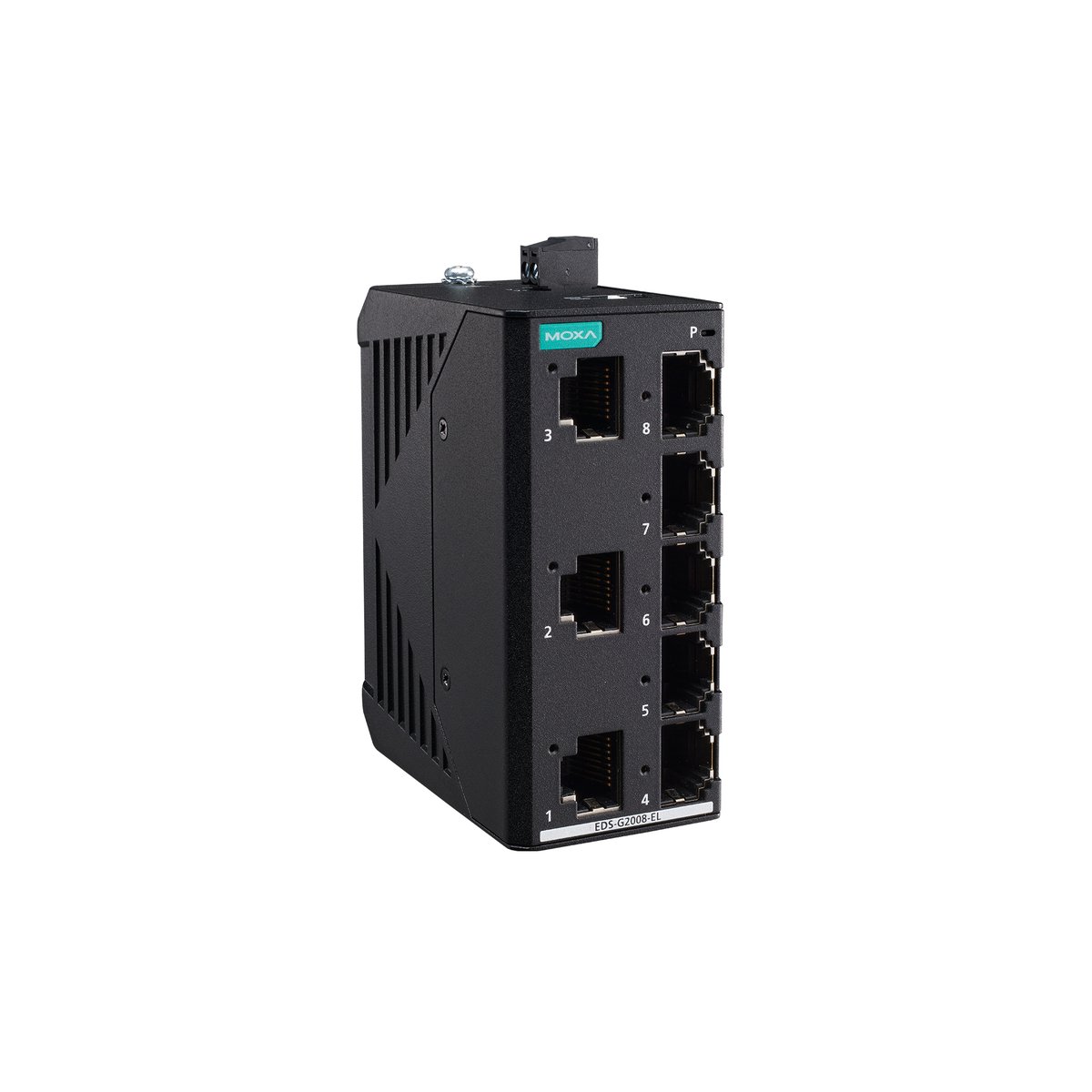 Коммутатор MOXA EDS-G2008-EL, 8×1GbE, L2, неуправляемый, IP40