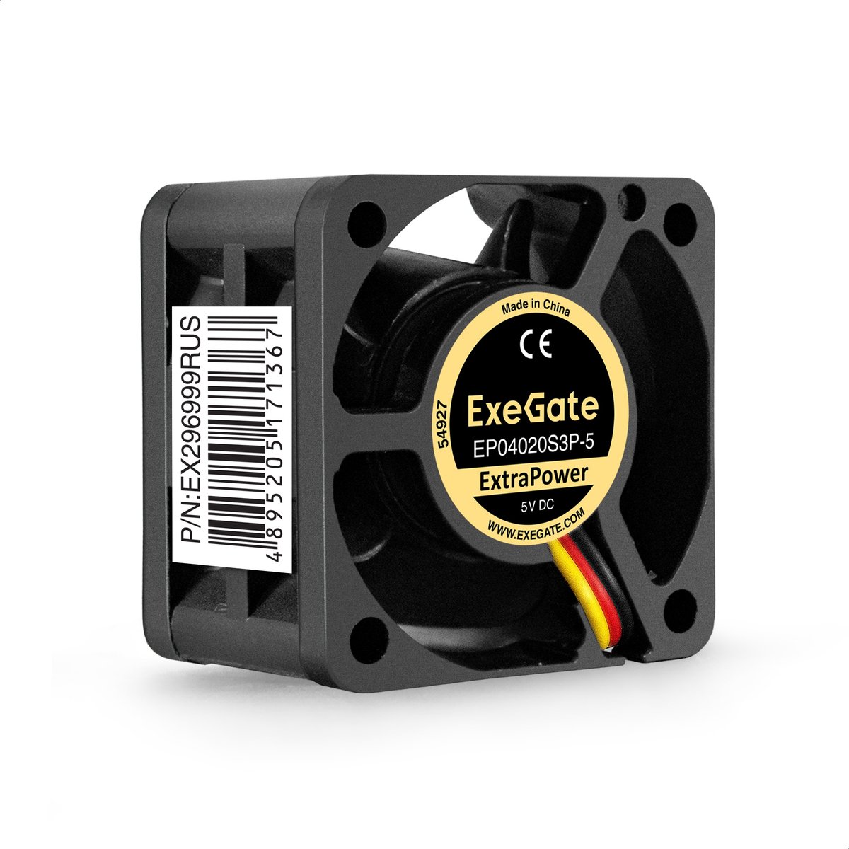 Вентилятор ExeGate ExtraPower EP04020S3P-5, 40×40×20 мм, 5 В, 3-pin, 7000 об/мин