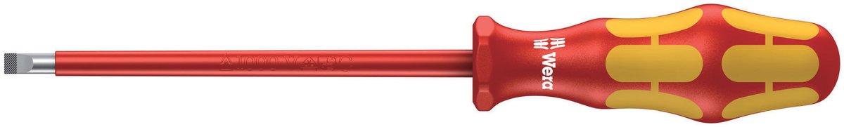 Отвертка WERA WE-006120, диэлектрическая шлицевая, SL 1x5.5x125 мм